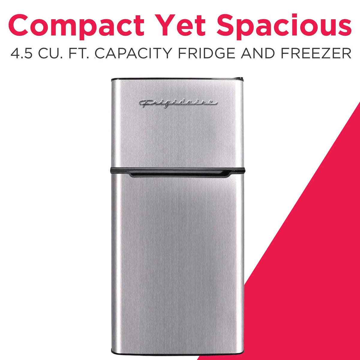 2026 NEW Frigidaire, 4.5 Cu. ft., 2 Door Compact Refrigerator-Chrome Trim, EFR451, Platinum
