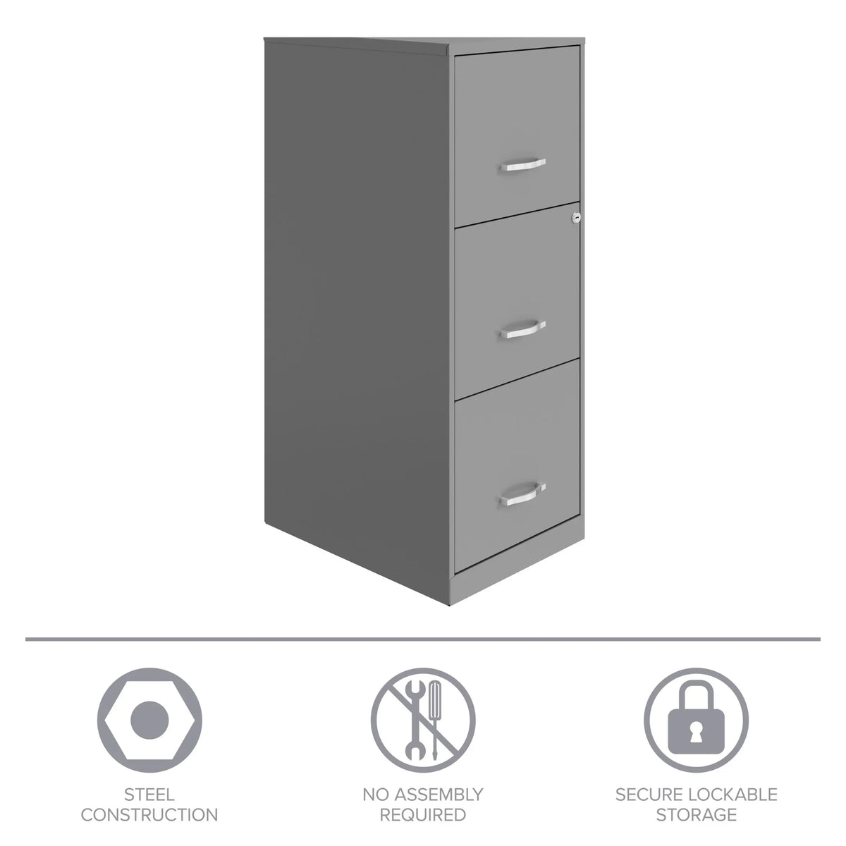 2026 NEW Space Solutions 18" Deep 3 Drawer Smart Letter Width Vertical File Cabinet, Navy