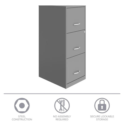2026 NEW Space Solutions 18" Deep 3 Drawer Smart Letter Width Vertical File Cabinet, Navy