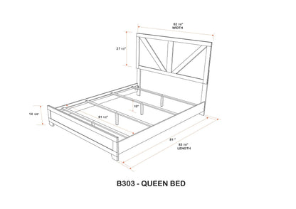 2026 NEW Kings Brand Furniture Biloxi Farmhouse Classic 5-Piece Bedroom Set - Bed Frame with Headboard, Dresser, Mirror and 2 Nightstands (King)