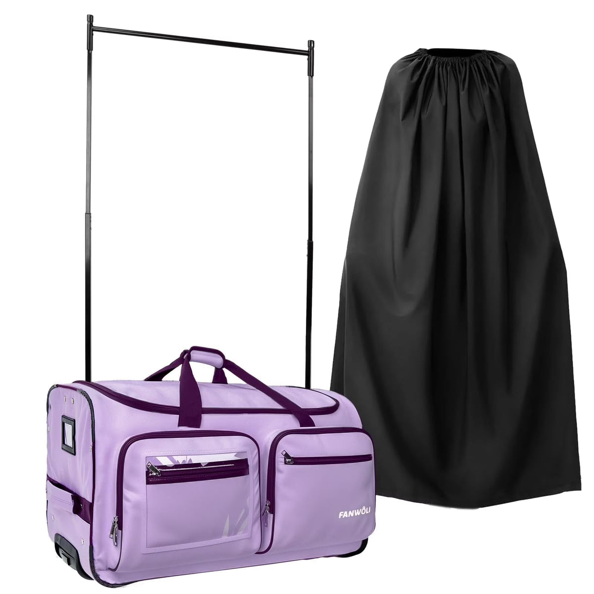 2026 NEW Fegat Dance Bag with Garment Rack - 28"Collapsible Rolling Competition Dance Duffle Bag Lightweight Costume Wheeled Suitcase for Dancers Shows Livestreamer Athletes