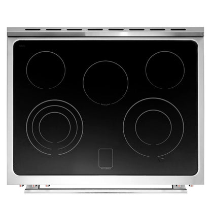 2026 NEW Cosmo 5 Piece Kitchen Appliance Packages with 30" Freestanding Electric Range 30" Island Range Hood 24" Built-in Fully Integrated Dishwasher French Door Refrigerator & 48 Bottle Wine Refrigerator