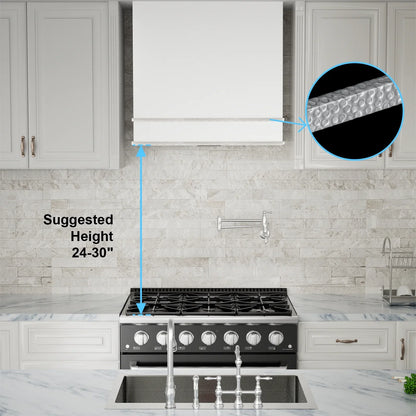2026 NEW Akicon Range Hood 30 Inch, 600 CFM Ducted Vent Hood, Stainless Steel Box Kitchen Hood with 2 LED Lights, Removable Baffle Filters
