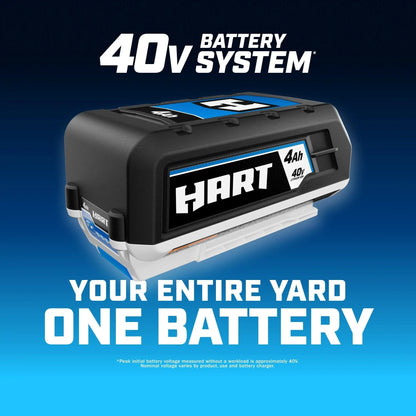 2026 NEW HART 40-Volt 21-inch Supercharge 3-in-1 Self-Propelled Mower Kit, (2) 6.0Ah Lithium-Ion Batteries