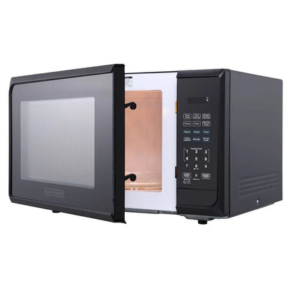 2026 NEW 1.1 cu ft 1000W Microwave Oven - Stainless Steel Black: Countertop, Child Lock, 6 One-Touch Settings