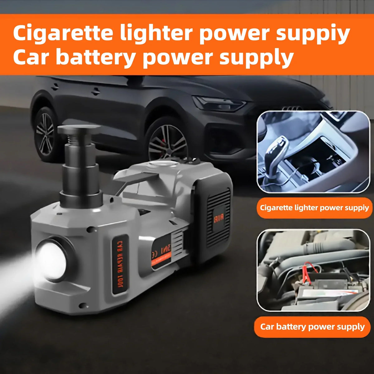 2026 NEW SZTAA Electric Car Jack Lift with Air Compressor and Emergency Hammer 5 Ton/11023 lbs Hydraulic Jack for SUV Sedan Truck Change Tires Garage Repair