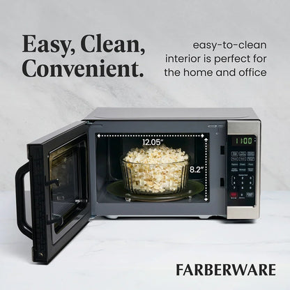 2026 NEW Farberware 1.1 Cu. Ft. 1000-Watt Compact Microwave Oven, Black