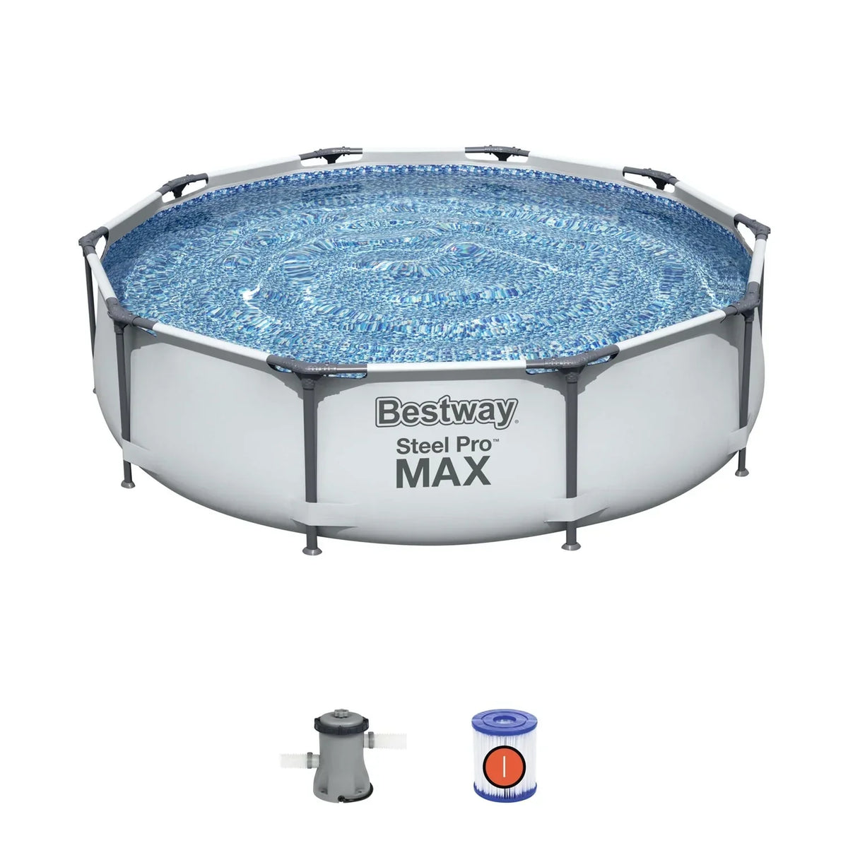 2026 NEW Bestway Steel Pro MAX 10' x 30" Above Ground Pool Set Round
