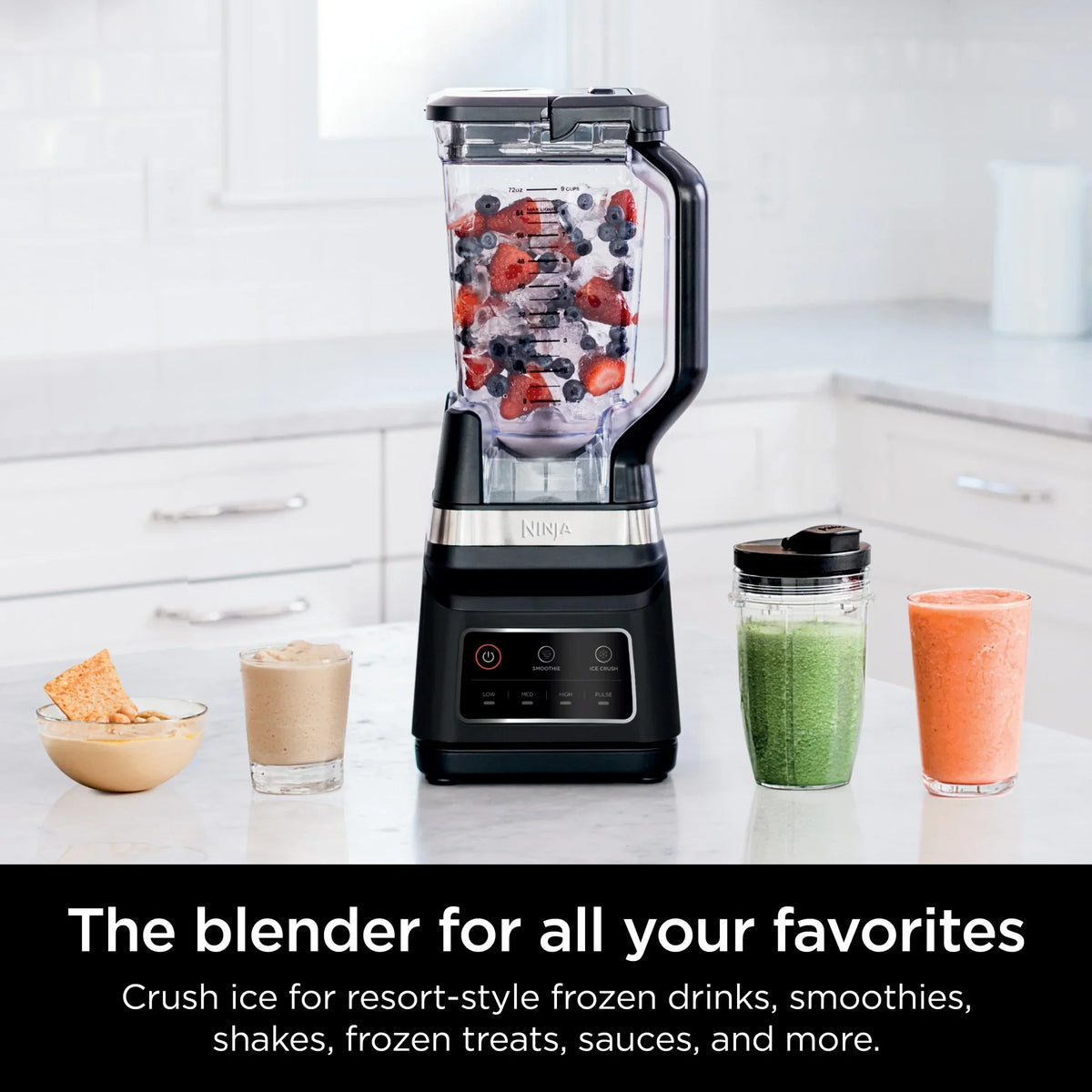 2026 NEW Ninja Professional Plus Blender, 2 Auto-IQ Programs for Smoothies, Frozen Drinks, 1200 W, 72 oz* Total Crushing Pitcher, Black, BN700