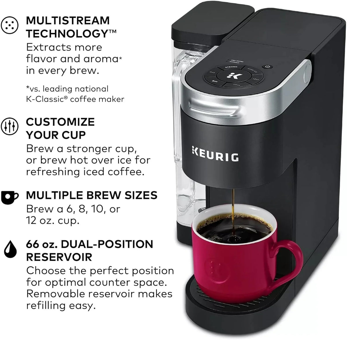 2026 NEW Restored Keurig KSK910BK K-Supreme Single Serve K-Cup Pod Coffee Maker, Black (Refurbished)