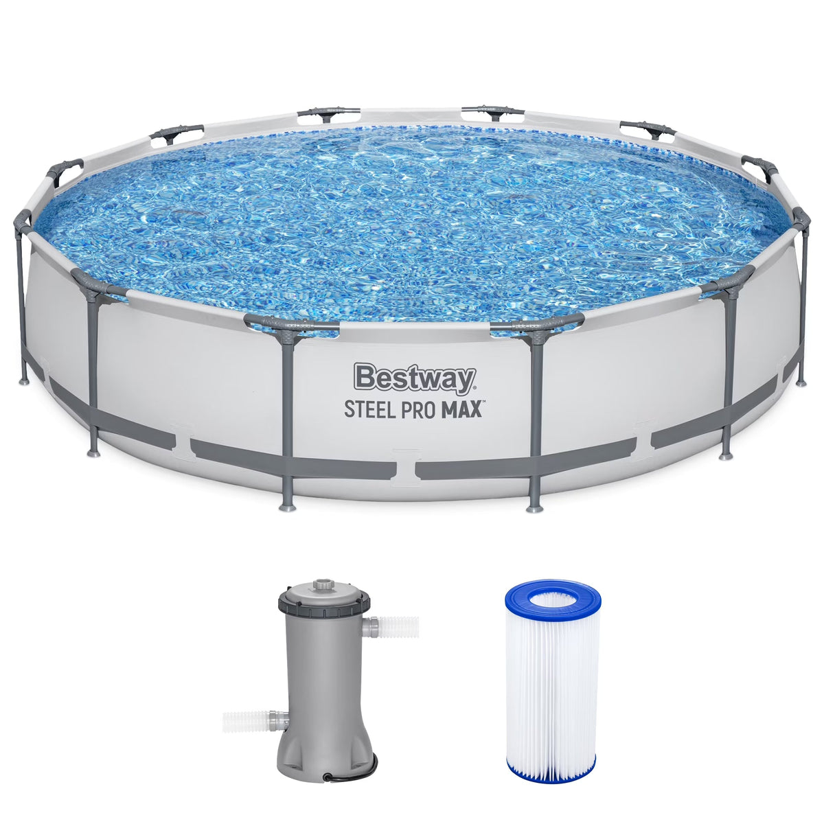 2026 NEW Bestway Steel Pro MAX 10' x 30" Above Ground Pool Set Round
