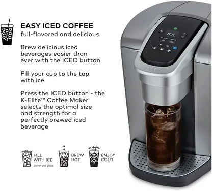 2026 NEW Restored Keurig K-Elite Single-Serve K-Cup Pod Coffee Maker, (Brushed Silver) (Refurbished)