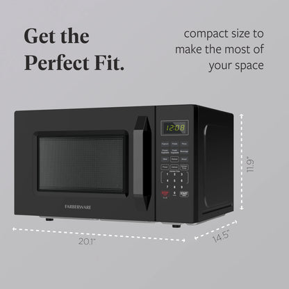 2026 NEW Farberware 1.1 Cu. Ft. 1000-Watt Compact Microwave Oven, Black