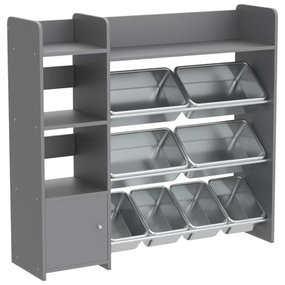 2026 NEW Sturdis Kids Toy Storage Organizer With Bookshelf and White Bins