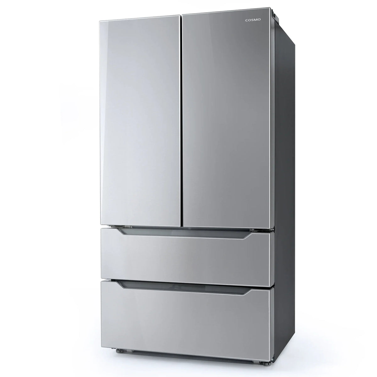 2026 NEW Cosmo 5 Piece Kitchen Appliance Packages with 30" Freestanding Electric Range 30" Island Range Hood 24" Built-in Fully Integrated Dishwasher French Door Refrigerator & 48 Bottle Wine Refrigerator