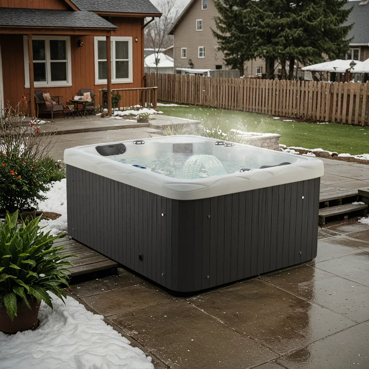 2026 NEW Patiowell 2 Person Home Spa Hot Tub for Outdoor, with 41pcs Massage Jets, LED lighting, Built-In Water Purification System, 900L, Black