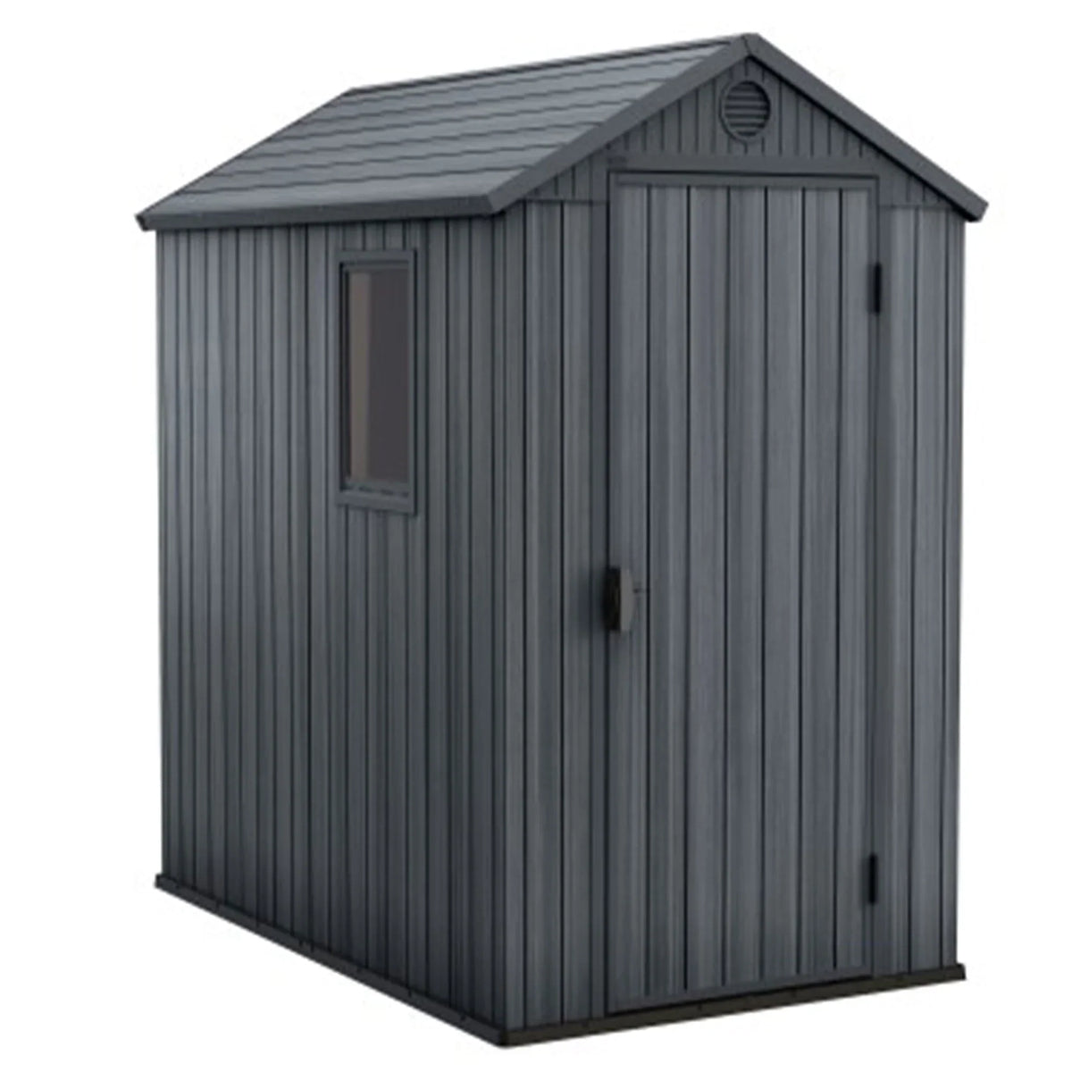 2026 NEW Keter Darwin 4' x 6' Outdoor Garden Tool Storage Shed w/ Window, Graphite