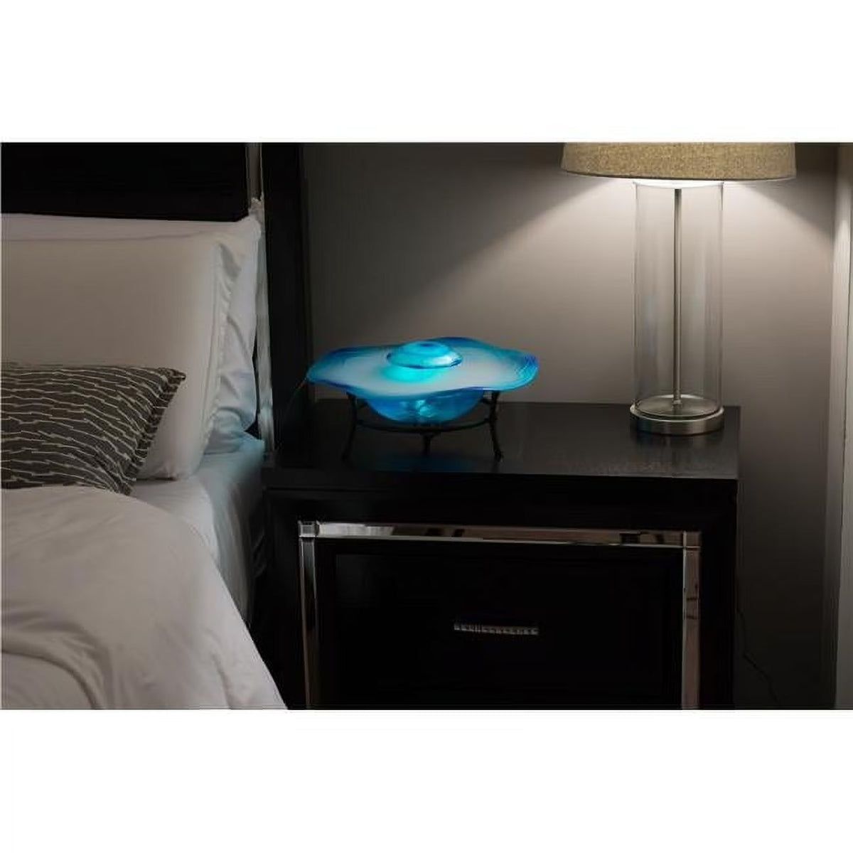 2026 NEW Xbrand Tabletop Blue Aromatherapy Mist Fountain Aroma Diffuser w/Inline Control, 8 Inch Tall