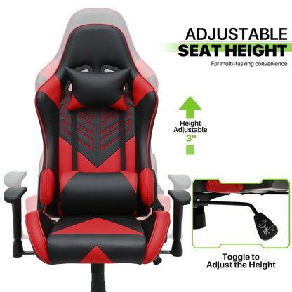 2026 NEW Magshion Ergonomic Gaming Chair, Comfortable Gaming Chair, Computer Chair Leather Desk Chair Adjustable Swivel Gaming Office Chair, Blue