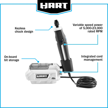 2026 NEW HART 20-Volt Cordless Precision Craft Rotary Tool Kit, Gen2