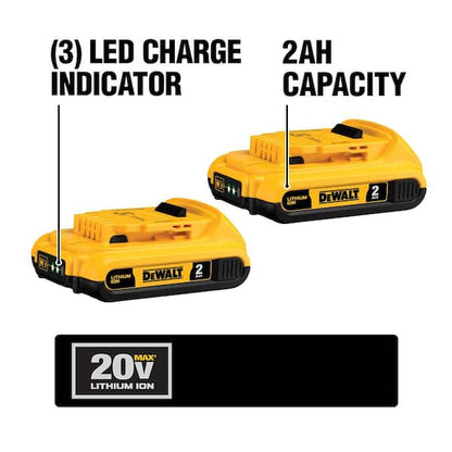 2026 NEW 20V MAX Cordless 7 Tool Combo Kit with TOUGHSYSTEM Case, (1) 20V 4.0Ah Battery and (2) 20V 2.0Ah Batteries
