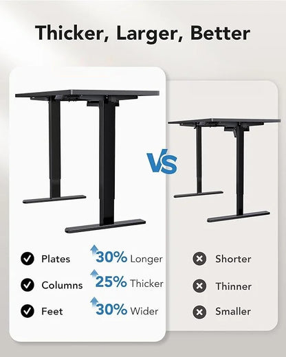 2026 NEW UANUO 48 x 24 inch Electric Standing Desk, Height Adjustable Table with Headphone Hooks & Cable Manager, Sit to Stand up Desk for Home Office, Vintage Brown