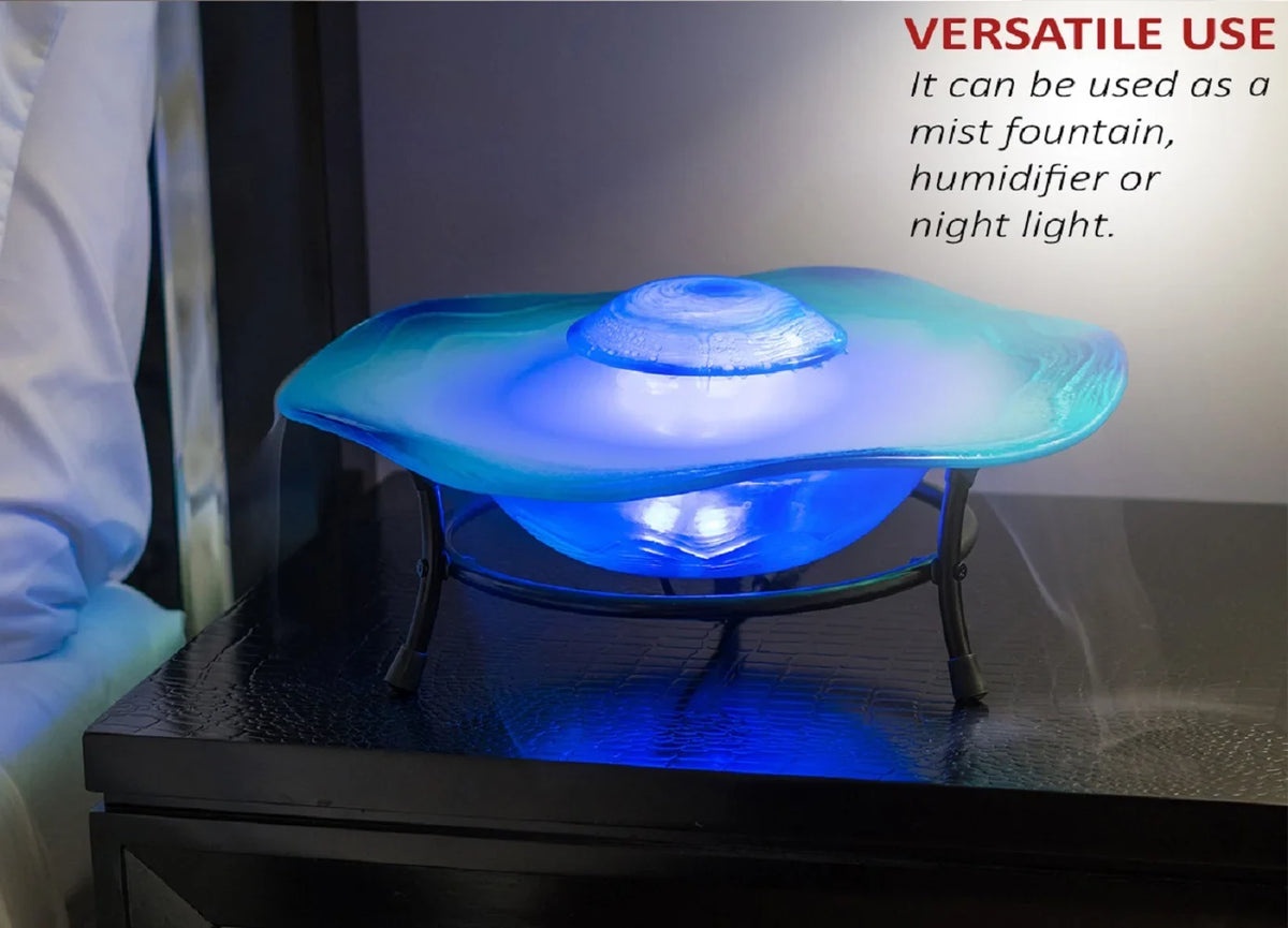 2026 NEW Xbrand Tabletop Blue Aromatherapy Mist Fountain Aroma Diffuser w/Inline Control, 8 Inch Tall