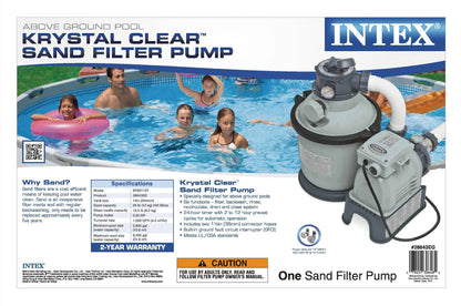 2026 NEW Intex 1200 GPH Krystal Clear Above Ground Pool Sand Filter Pump Set | 28643EG