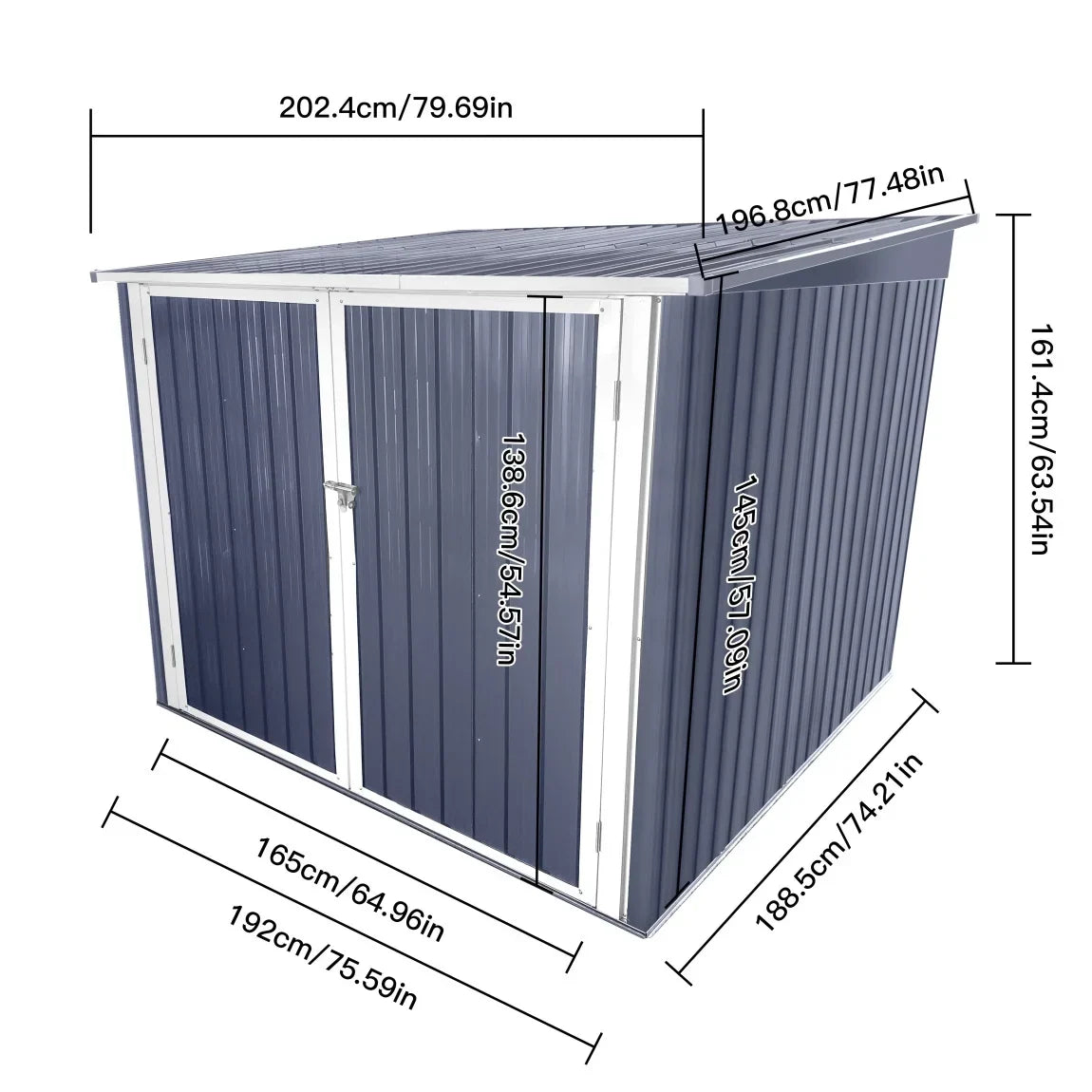 2026 NEW 6.3' x 6.1' Outdoor Storage Shed Clearance, Metal Outdoor Storage Cabinet with Double Lockable Doors, Waterproof Tool Shed, Stores 4 Bikes, Backyard Shed for Garden, Patio, Lawn
