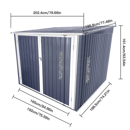2026 NEW 6.3' x 6.1' Outdoor Storage Shed Clearance, Metal Outdoor Storage Cabinet with Double Lockable Doors, Waterproof Tool Shed, Stores 4 Bikes, Backyard Shed for Garden, Patio, Lawn