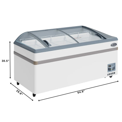 2026 NEW 65 Inch Manual Defrost Island Chest Freezer 16 cu. ft. Capacity in White