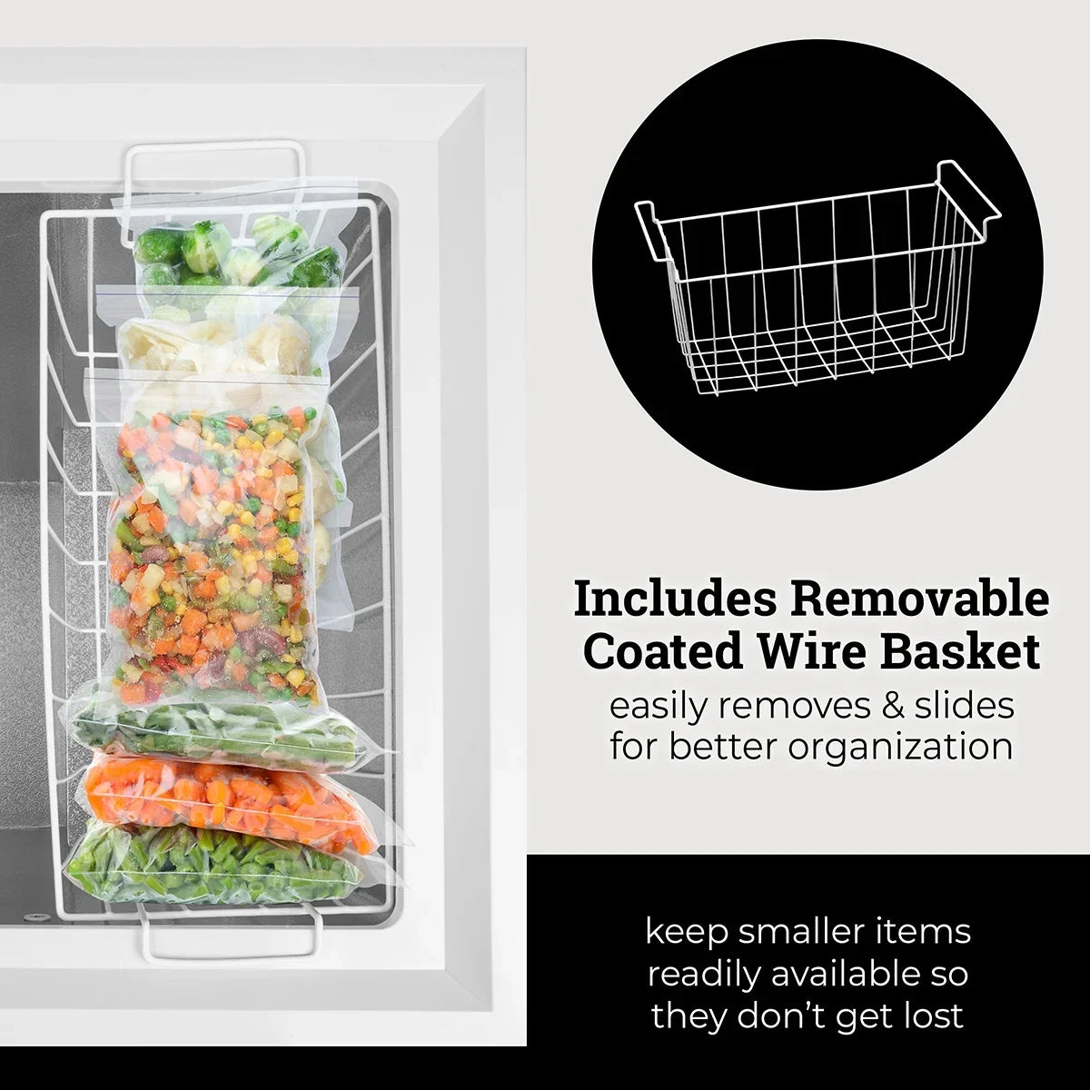 2026 NEW Igloo 5.0 Cu. Ft. Chest Freezer with Removable Basket, -10°F to 10°F, White
