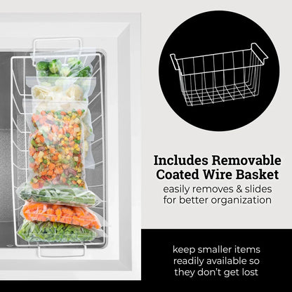 2026 NEW Igloo 5.0 Cu. Ft. Chest Freezer with Removable Basket, -10°F to 10°F, White