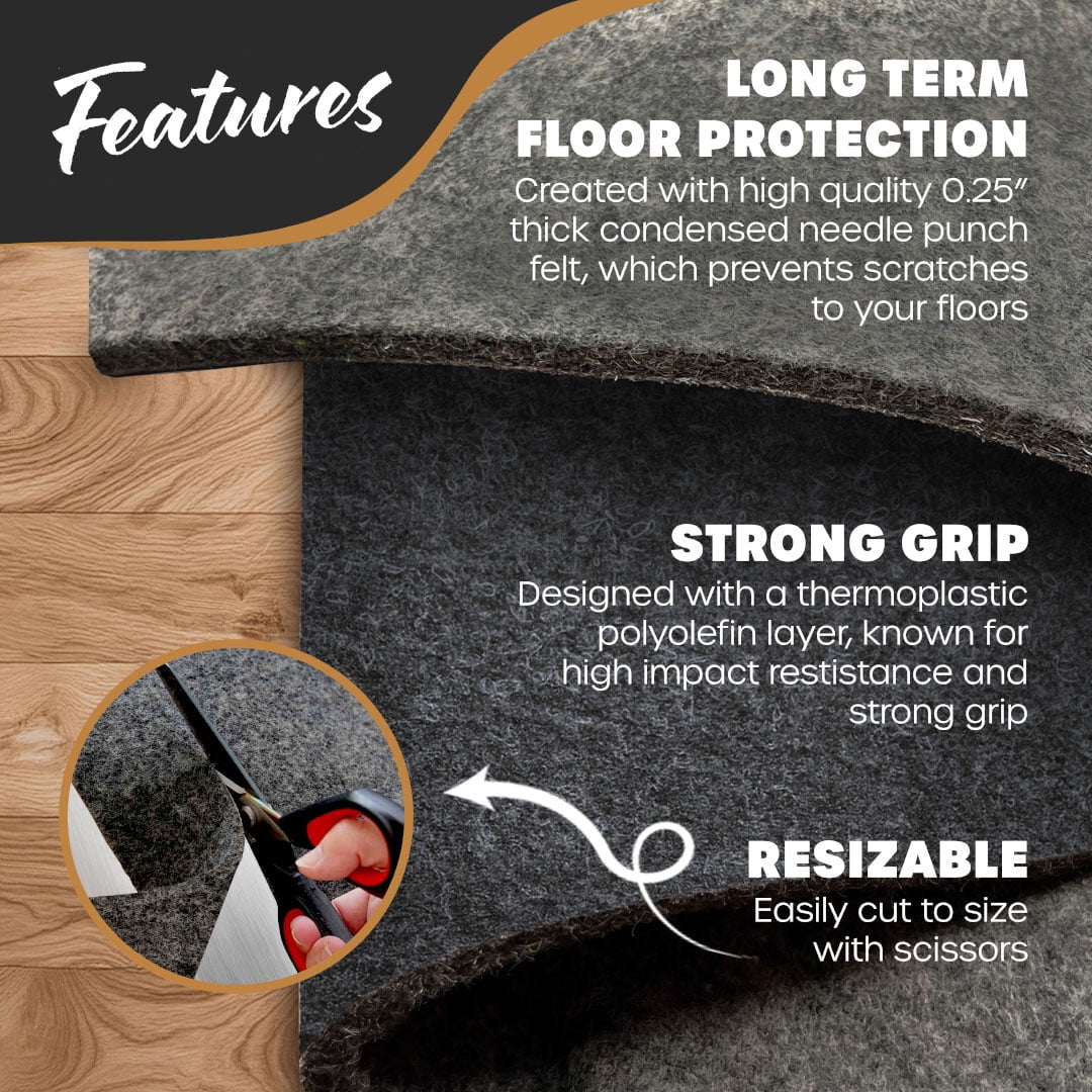 2026 NEW Nevlers 9 ft. x 12 ft. Non-Slip Felt Rug Pad for Carpet Padding
