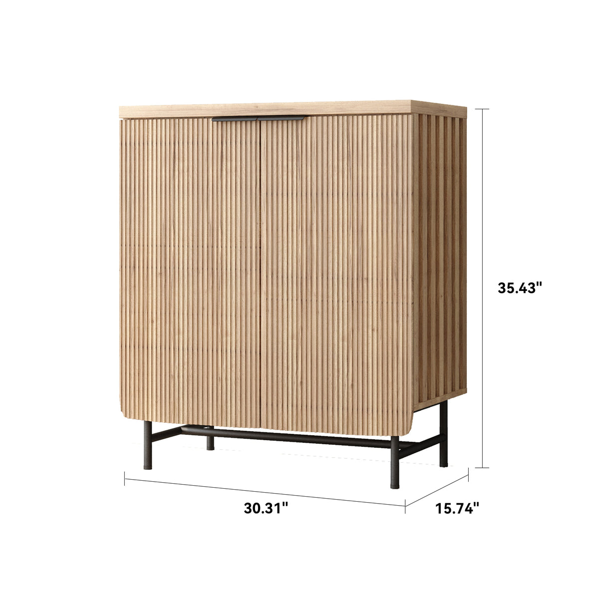 2026 NEW Vivvoo 30" Wood Nightstand Fluted Door Accent Cabinet