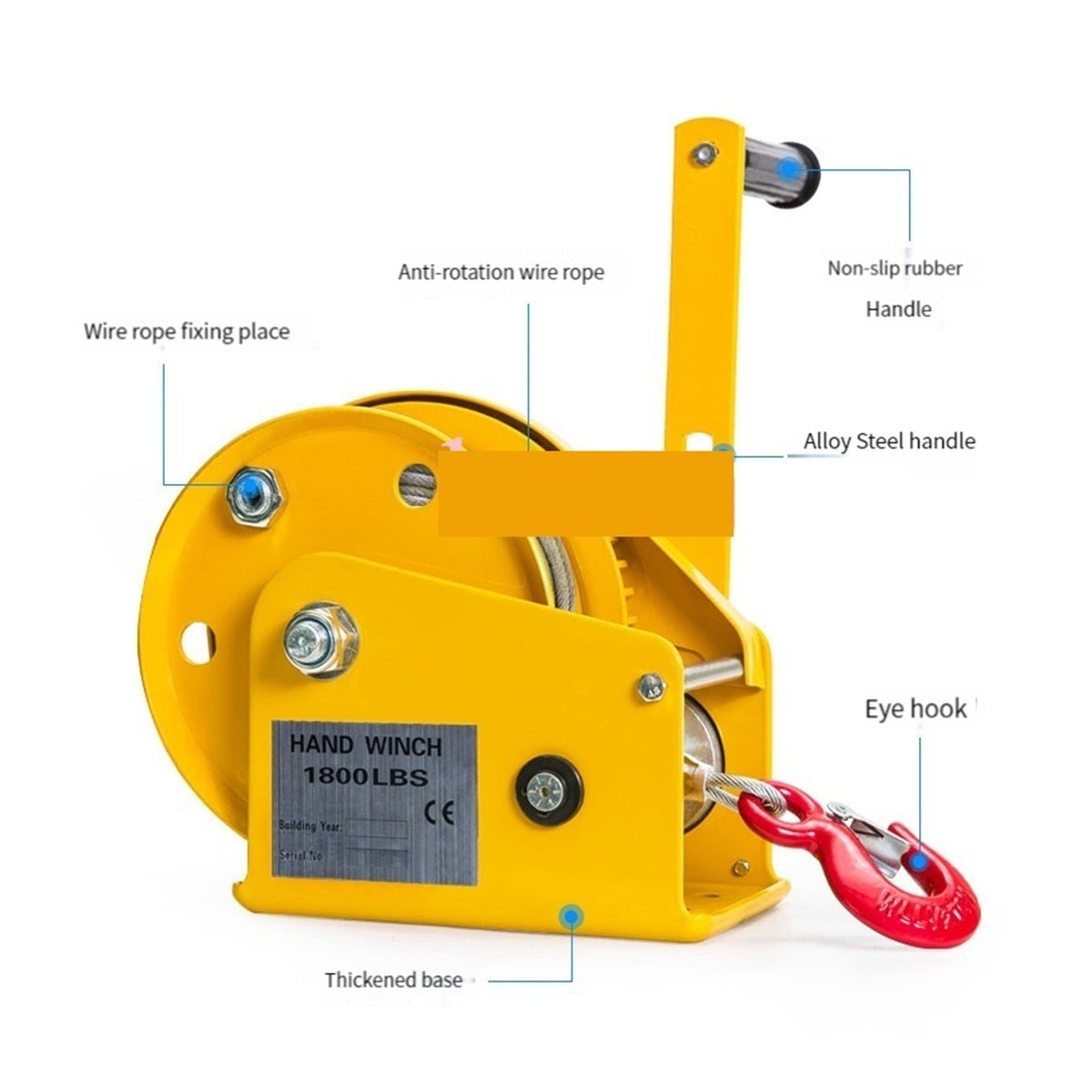 2026 NEW Small Winch Tractor,2600 LBS Portable Hand Crank Two-way Self-locking Manual Winch Household Small Winch Tractor ,Powerful Pulling Performance