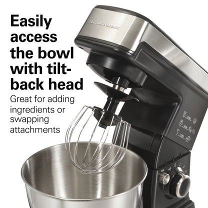 2026 NEW Hamilton Beach 6-Speed Classic Stand Mixer, 3.5 Quarts, Black, 63326