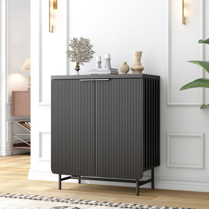 2026 NEW Vivvoo 30" Wood Nightstand Fluted Door Accent Cabinet