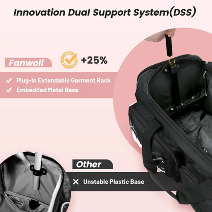 2026 NEW Fegat Dance Bag with Garment Rack - 28"Collapsible Rolling Competition Dance Duffle Bag Lightweight Costume Wheeled Suitcase for Dancers Shows Livestreamer Athletes