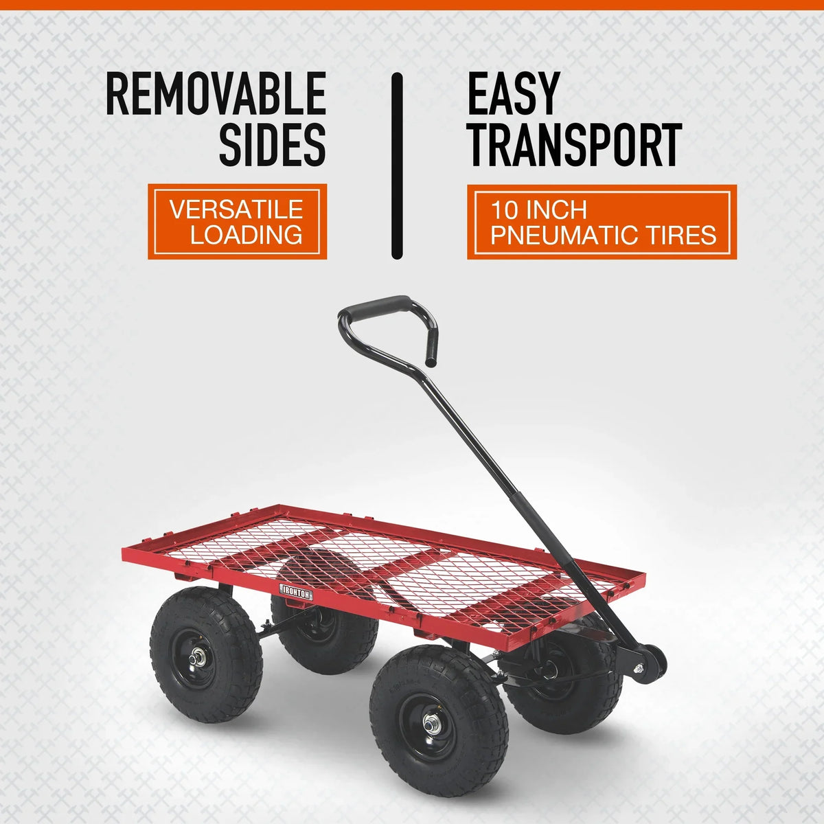 2026 NEW Ironton Steel Garden Cart, 400-Lb. Capacity, 38in.L x 18-1/2in.W x 21in.H