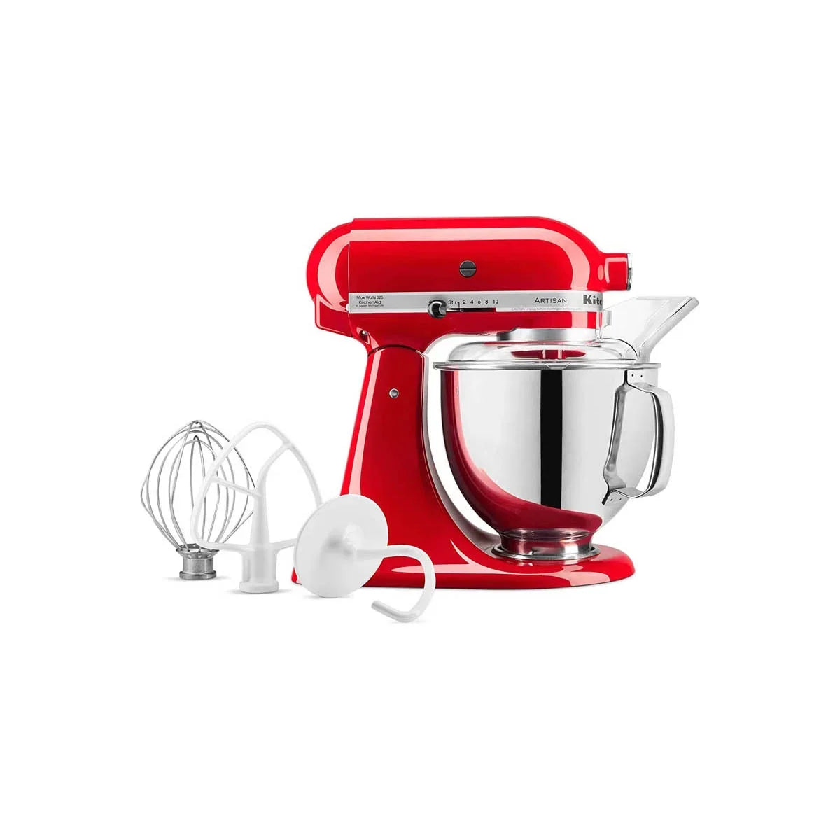 2026 NEW KitchenAid Artisan Series Tilt Head 5 qt Stand Mixer, Passion Red with Flat Beater, Dough Hook, Whip
