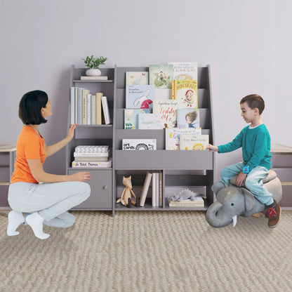 2026 NEW Sturdis Kids Toy Storage Organizer With Bookshelf and White Bins