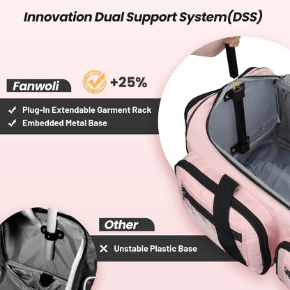 2026 NEW Fegat Dance Bag with Garment Rack - 28"Collapsible Rolling Competition Dance Duffle Bag Lightweight Costume Wheeled Suitcase for Dancers Shows Livestreamer Athletes