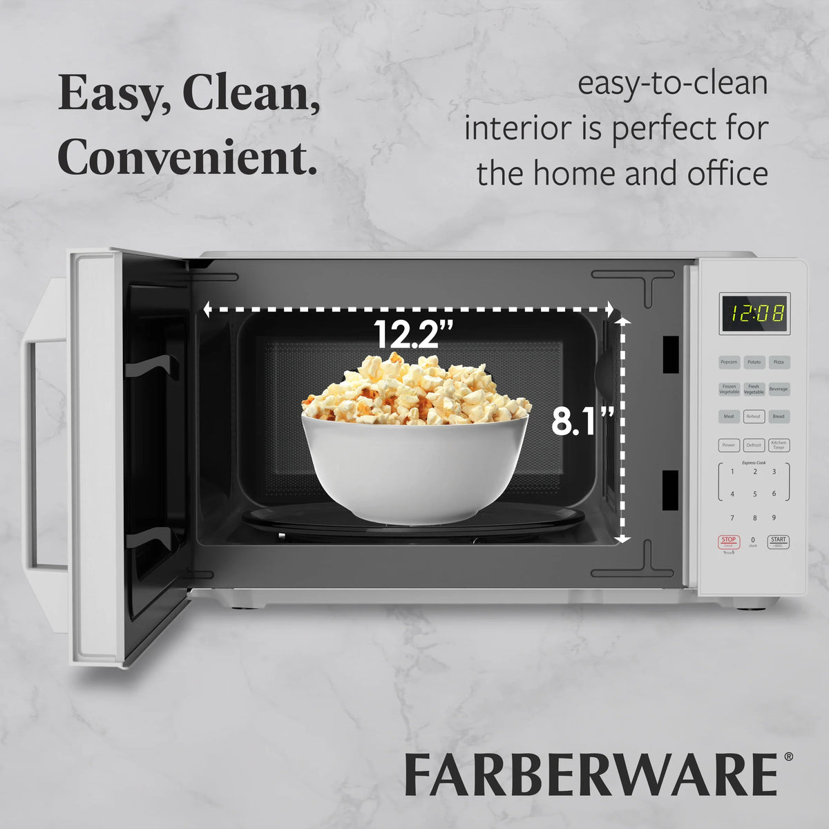 2026 NEW Farberware 1.1 Cu. Ft. 1000-Watt Compact Microwave Oven, Black