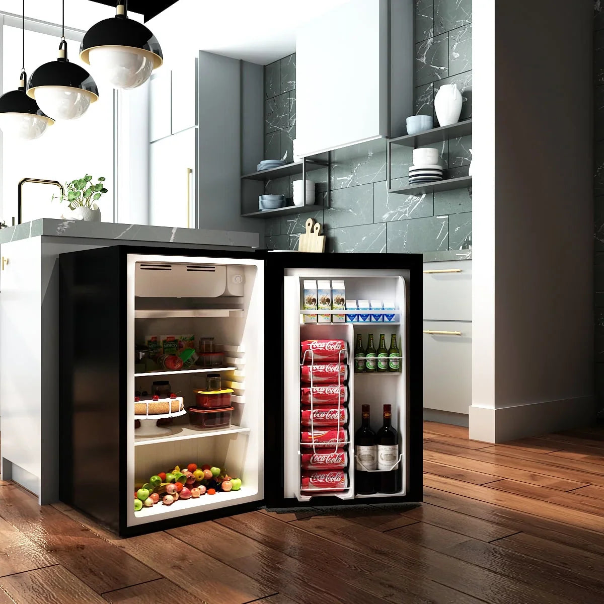 2026 NEW Costway 3.2 Cu.Ft. Compact Refrigerator Mini Dorm Small Fridge Freezer Reversible Door