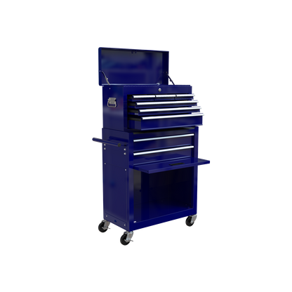 2026 NEW Pouseayar 8-Drawer High Capacity Rolling Tool Chest Storage Cabinet, Blue