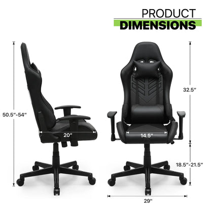 2026 NEW Magshion Ergonomic Gaming Chair, Comfortable Gaming Chair, Computer Chair Leather Desk Chair Adjustable Swivel Gaming Office Chair, Blue