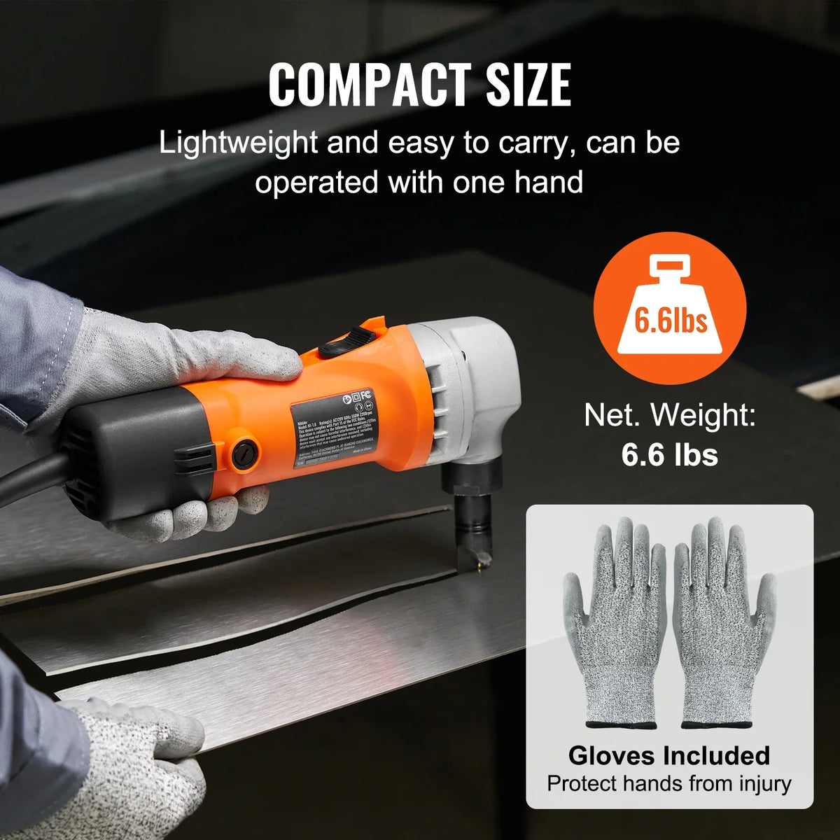 2026 NEW KFFKFF Sheet Metal Nibbler, 550W Powerful 2200 RPM High Speed, 360 Degree Rotation Electric Nibbler Metal Cutter