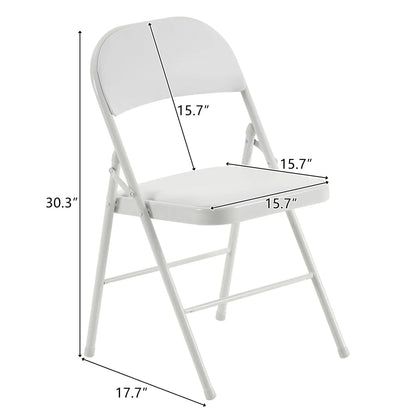 2026 NEW 6 Pack Gray Folding Chairs with Padded Seats, Portable Stackable Foldable Chairs for Indoor & Outdoor, Commercial Seat with Metal Frame for Events Office Wedding Party, 330lbs Capacity