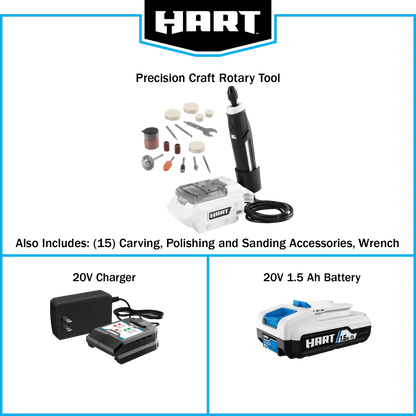 2026 NEW HART 20-Volt Cordless Precision Craft Rotary Tool Kit, Gen2